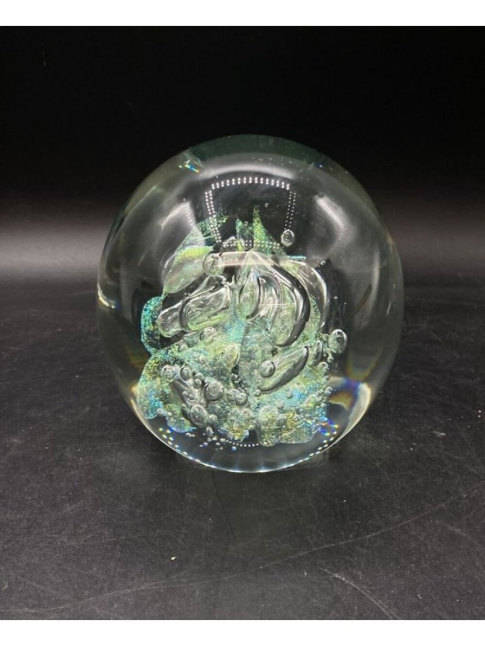 2001 ROBERT EIKHOLT Iridescent Sea Bubbles Huge 5” Paperweight Art 5+Lbs